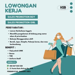 Lowongan Kerja Sebagai Sales Promotion Boy, Sales Promotion Girl untuk CV. Hari Selalu Bersinar Penempatan di Badung
