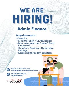 Lowongan Kerja Sebagai Admin Finance untuk Pratama Auto Body Penempatan di Denpasar