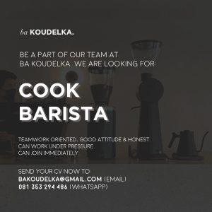 Lowongan Kerja Sebagai Cook dan Barista untuk ba KOUDELKA Penempatan di Sanur, Denpasar