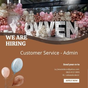Lowongan Kerja Sebagai Customer Service - Admin untuk La Beaute Decor Penempatan di Denpasar