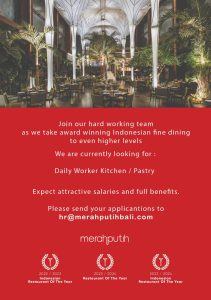Lowongan Kerja Sebagai  Daily Worker Kitchen / Pastry untuk Merah Putih Restaurant Penempatan di Kerobokan, Badung