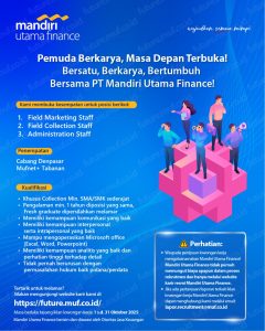 Lowongan Kerja Sebagai Field Marketing Staff, Field Collection Staff, Administration Staff untuk Mandiri Utama Finance Penempatan di Bali