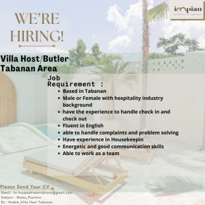 Lowongan Kerja Sebagai Host/Butler, Manager, Area Manager, Host/ Butler, Asst. Area Manager untuk Impian Property Management Penempatan di Bali 