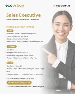 Lowongan Kerja Sebagai Sales Executive untuk Ecourban Bali Penempatan di Bali