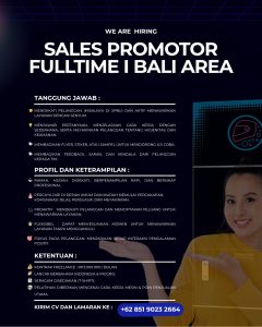 Lowongan Kerja Sebagai Sales Promotor (Full Time) untuk Cuci Helm Oto Penempatan di Bali