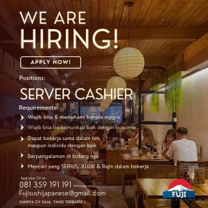 Lowongan Kerja Sebagai Server Cashier untuk Fuji Sushi Penempatan di Badung