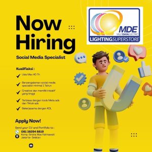 Lowongan Kerja Sebagai Social Media Specialist, Kasir, Driver untuk MDE Multi Daya Electric Penempatan di Denpasar