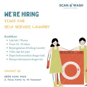Lowongan Kerja Sebagai Staff untuk Self Service Laundry Penempatan di Denpasar