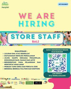 Lowongan Kerja Sebagai Store Staff untuk Aeon Fantasy Indonesia Penempatan di Bali