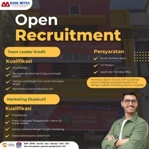 Lowongan Kerja Sebagai Team Leader Kredit, Marketing Eksekutif untuk PT. BPR Mitra Bali Mandiri Penempatan di Badung