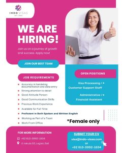 Lowongan Kerja Sebagai Visa Processing / Customer Support Staff,  Administrative / FInancial Assistant untuk Indo Visas Penempatan di Legian, Badung