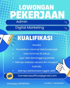 Lowongan Kerja Sebagai Admin, Digital Marketing untuk PT Home Brass Indonesia Penempatan di Kerobokan, Badung