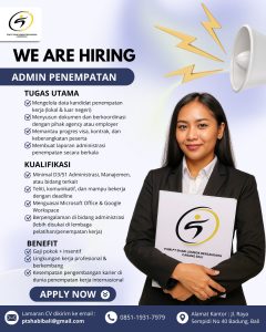 Lowongan Kerja Sebagai Admin untuk PT Shabi Bali Penempatan di Badung