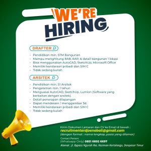 Lowongan Kerja Sebagai Buyer / Purchasing & Personal Assistant, Drafter dan Arsitek, Marketing Communication, Dll untuk Ardjoena Bali Penempatan di Denpasar