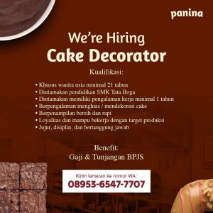 Lowongan Kerja Sebagai Cake Decorator  untuk Panina Penempatan di Bali