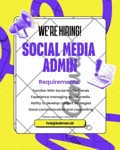 Lowongan Kerja Sebagai Graphic Designer, Social Media Admin, Costumer Service Admin untuk PT Kalman Group Indonesia Penempatan di Denpasar