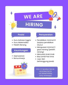 Lowongan Kerja Sebagai Guru Bahasa Inggris, Guru Matematika, Pelatih Renang untuk Instansi Les Pelajaran dan Les Renang Penempatan di Bali
