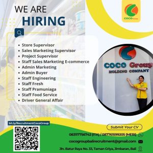 Lowongan Kerja Sebagai Store Spv, Sales Marketing Spv, Project Spv, Sales Marketing E-Commerce, Dll untuk Coco Group Bali Penempatan di Jimbaran, Badung