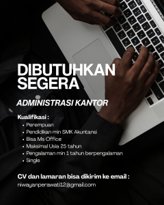 Lowongan Kerja Sebagai Administrasi Kantor untuk PT. Wayan Konstruksi Penempatan di Denpasar