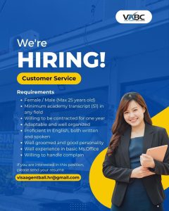 Lowongan Kerja Sebagai Customer Service untuk Visa Agent Bali Penempatan di Bali