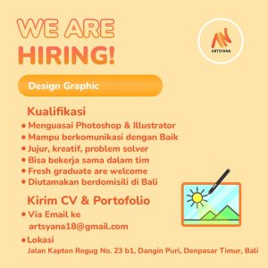 Lowongan Kerja Sebagai Design Graphic untuk Artsyana Penempatan di Denpasar