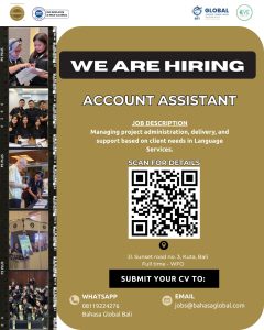 Lowongan Kerja Sebagai Account Assistant, Staff Audio Visual, Staff Lapangan Eo untuk Bahasa Global Bali Penempatan di Kuta, Badung