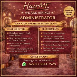 Lowongan Kerja Admin untuk Hair Me Salon di Bali
