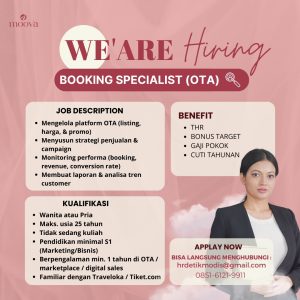 Lowongan Kerja OTA Specialist, Capster, Admin untuk MOOVA HAIR & BEAUTY
