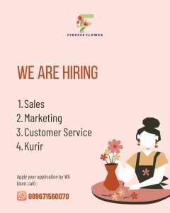Lowongan Kerja Sebagai Sales, Marketing, Customer Service, Kurir untuk Finesse Flower Penempatan di Badung