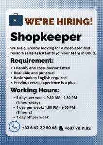 Lowongan Kerja Shopkeeper untuk Bisou
