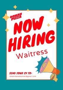 Lowongan Kerja Waitress untuk Roman Pizza di Bali