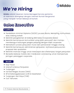 Lowongan Kerja Sebagai Account Executive (Corporate Sales) untuk Midda Penempatan di Bali