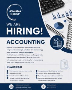 Lowongan Kerja Sebagai Accounting untuk Aswana Group Penempatan di Denpasar
