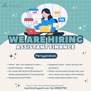 Lowongan Kerja Sebagai Assistant Finance, Supervisor Outlet, Reception dan Nurse untuk M.U.K.A Penempatan di Denpasar