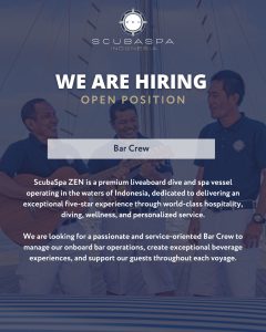 Lowongan Kerja Sebagai Bar Crew untuk SCUBASPA Penempatan di Denpasar