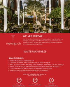 Lowongan Kerja Sebagai Waiter / Waitress untuk Merah Putih Restaurant Penempatan di Badung