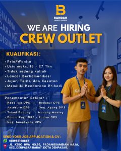 Lowongan Kerja Sebagai Crew Outlet untuk Bandar Laundry Express Penempatan di Denpasar