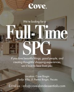 Lowongan Kerja Sebagai Full Time SPG untuk COVE Bingin Penempatan di Pecatu, Badung