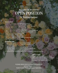 Lowongan Kerja Sebagai Junior Wedding Designer untuk Bali Becik Wedding Penempatan di Denpasar