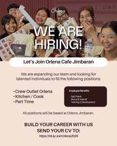 Lowongan Kerja Sebagai Kitchen / Cook, Crew Outlet, Part Time Crew Outlet untuk Orlena Cafe Jimbaran Penempatan di Badung