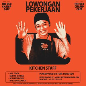 Lowongan Kerja Sebagai Kitchen Staff untuk The Old Champ Cafe Penempatan di Badung
