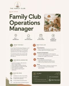 Lowongan Kerja Sebagai Operations Manager, Waitress, dan Barista & Kitchen Crew untuk The Family Club Penempatan di Bali