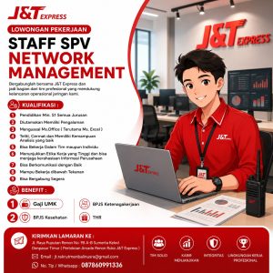 Lowongan Kerja Sebagai SPV Network Management, Staff Trainer Area, Management Trainer, Driver Back Office untuk J&T Express Penempatan di Bali