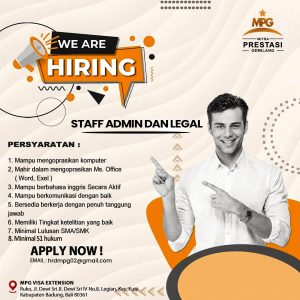 Lowongan Kerja Sebagai Staff Admin dan Legal untuk MPG Visa Extension Penempatan di Legian, Badung