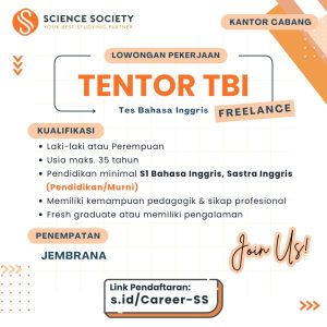 Lowongan Kerja Sebagai Tentor Freelance Bahasa Inggris (TBI), Tentor Tetap Seleksi Kompetensi Dasar (SKD) untuk LKP Science Society Penempatan di Bali