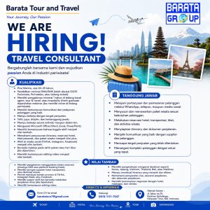 Lowongan Kerja Sebagai Travel Consultant untuk BARATA Group Penempatan di Denpasar
