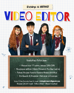 Lowongan Kerja Sebagai Video Editor untuk Richkyi Penempatan di Denpasar