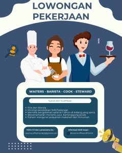 Lowongan Kerja Sebagai Waiters, Barista, Cook dan Steward untuk Rewine Cafe Penempatan di Denpasar