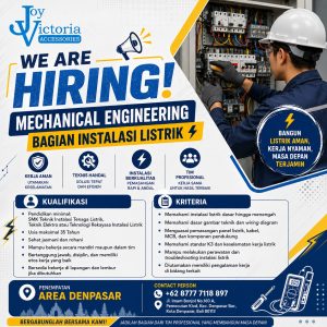 Lowongan Kerja Mechanical Engineering untuk JOY VICTORIA Penempatan di Denpasar