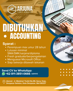 Lowongan Kerja Sebagai Accounting untuk Arjuna Fast Cruise Penempatan di Denpasar